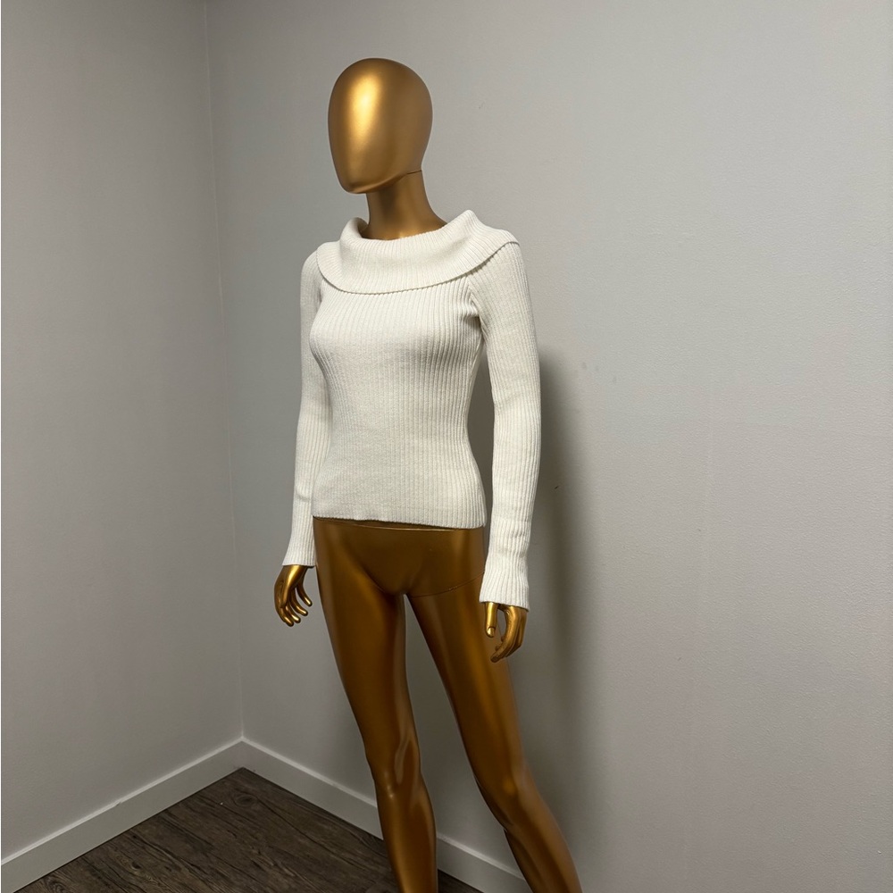 Chic Ivory Cowl Neck Sweater